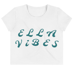 WHITE ELLA VIBES CROP T-SHIRT